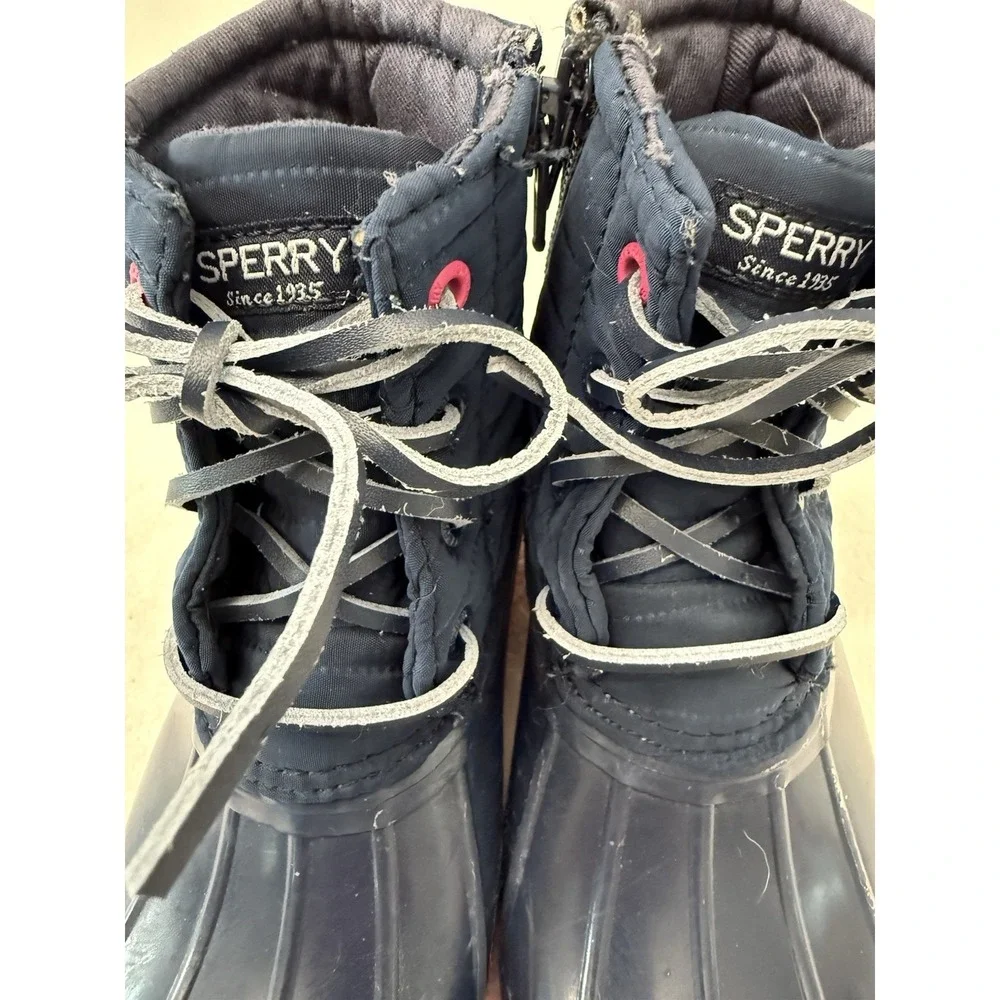 Sperry Rain Boots Waterproof Girls 13M Port Navy Round Toe Outdoor Fall Raingear